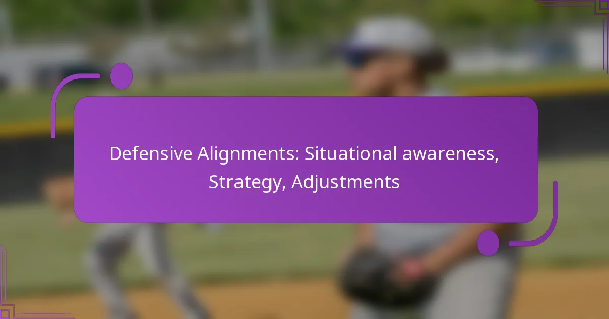 Defensive Alignments: Situational awareness, Strategy, Adjustments