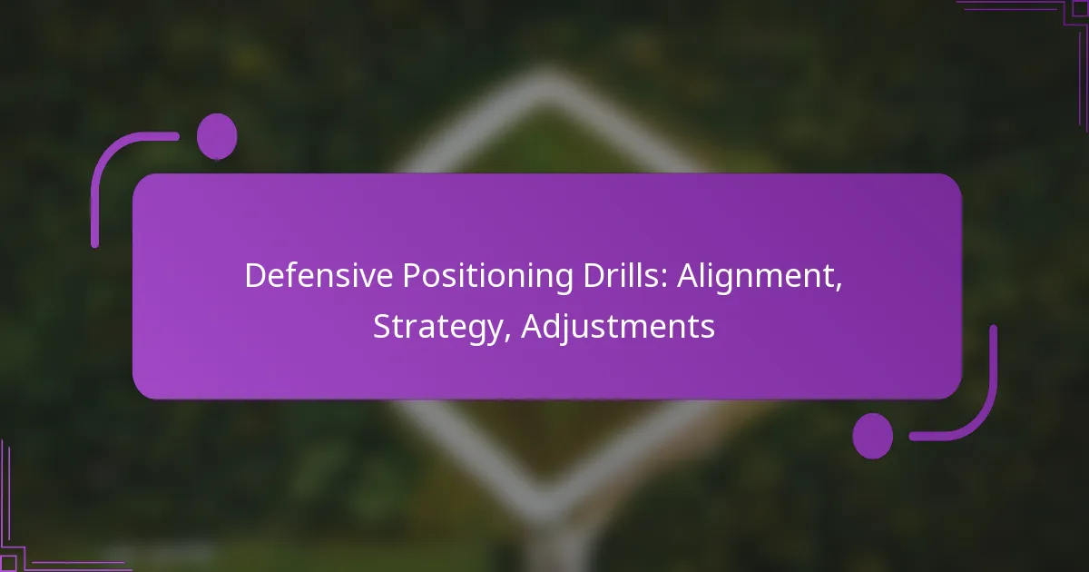 Defensive Positioning Drills: Alignment, Strategy, Adjustments