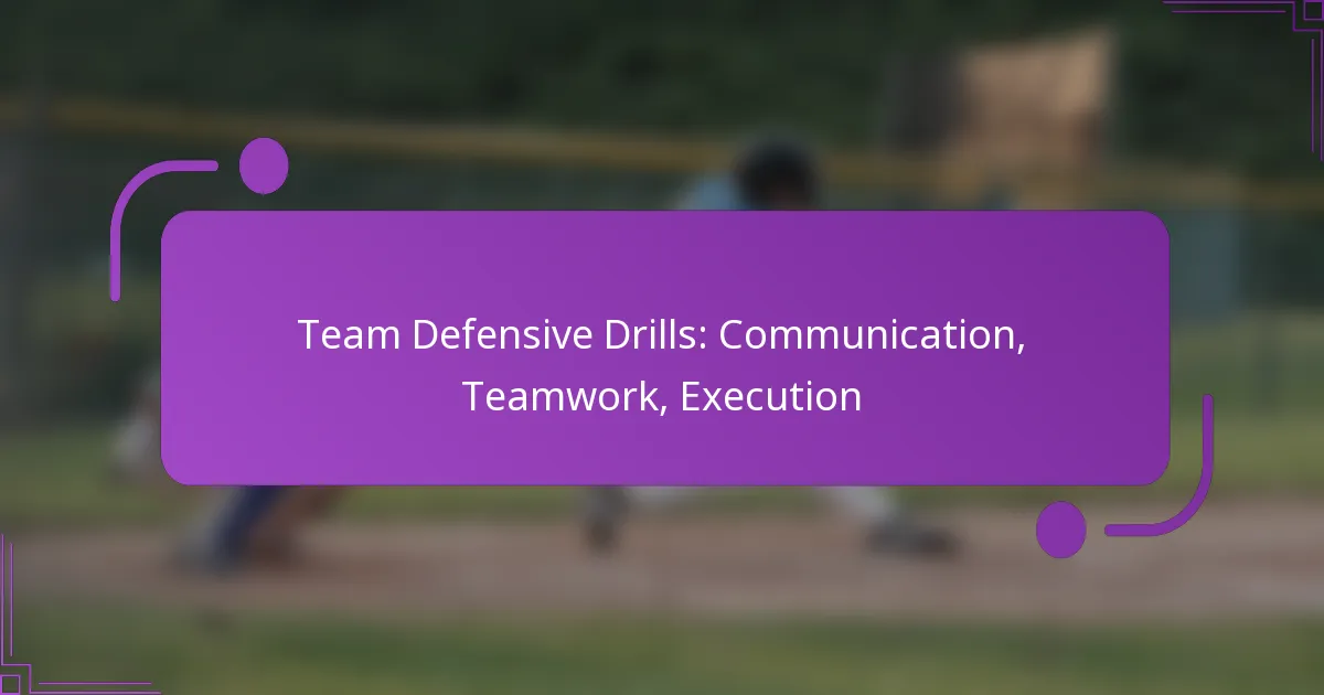 Team Defensive Drills: Communication, Teamwork, Execution