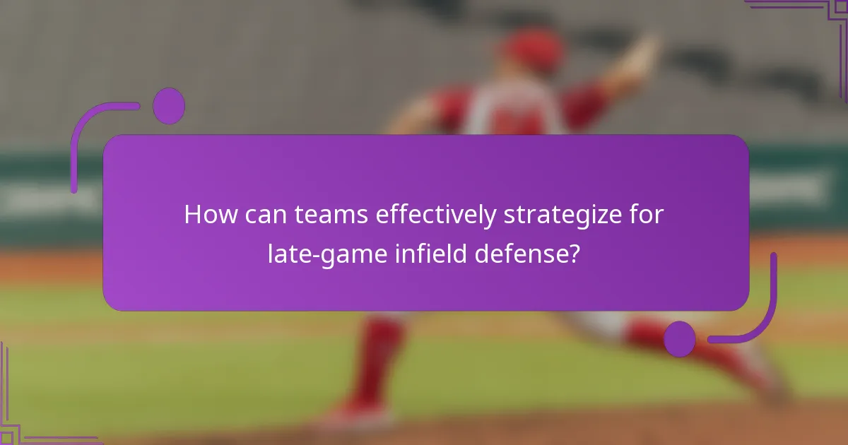 How can teams effectively strategize for late-game infield defense?