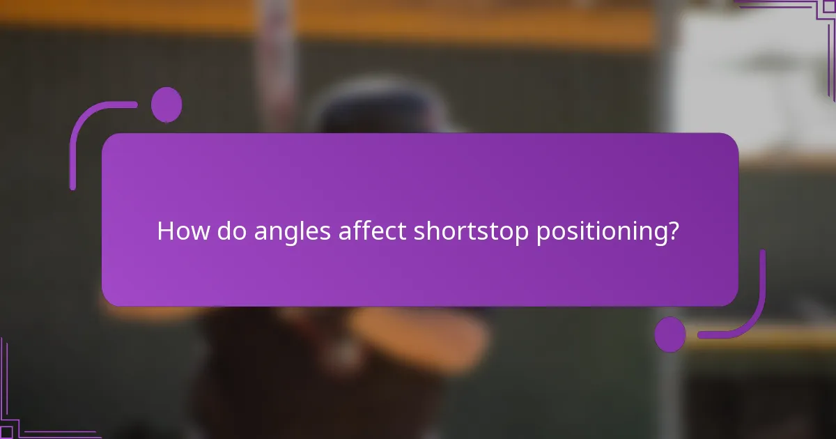 How do angles affect shortstop positioning?
