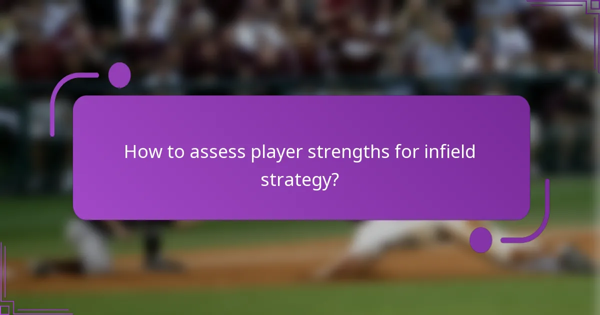 How to assess player strengths for infield strategy?