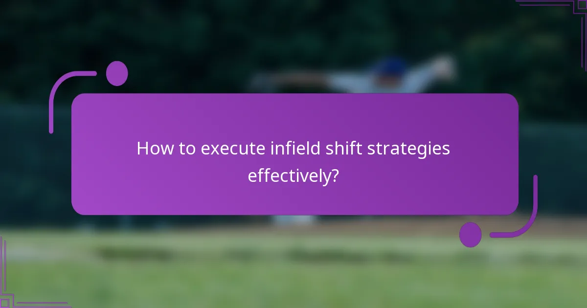 How to execute infield shift strategies effectively?