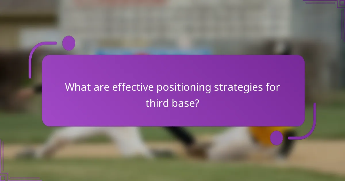 What are effective positioning strategies for third base?