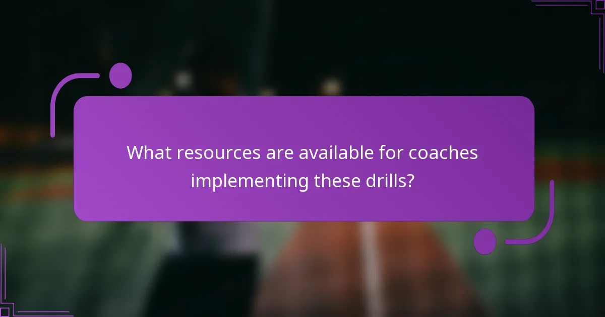 What resources are available for coaches implementing these drills?